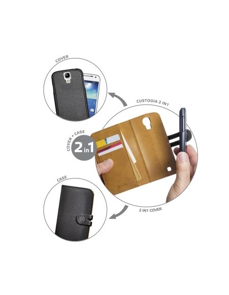 Funda negro con tapa removible para Samsung Galaxy S4 Mini AMBO332BK kiwiku.com
