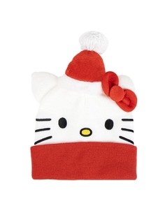 cerda_gorro_punto_christmas_hello_kitty_blanco_unisex_para_niños_y_adultos