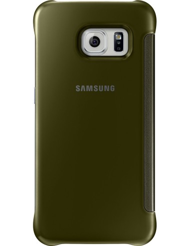 Funda Original Samsung Galaxy S6 Edge Clear View Dorada EF-ZG925BFEGWW kiwiku.com