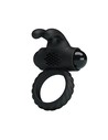 Prettylove Anillo Vibrador Eudora Negro Con Estimulador de Clítoris