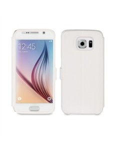 funda eye folio blanca con ventana completa samsung galaxy s6 muvit MUEYF0010 kiwiku.com