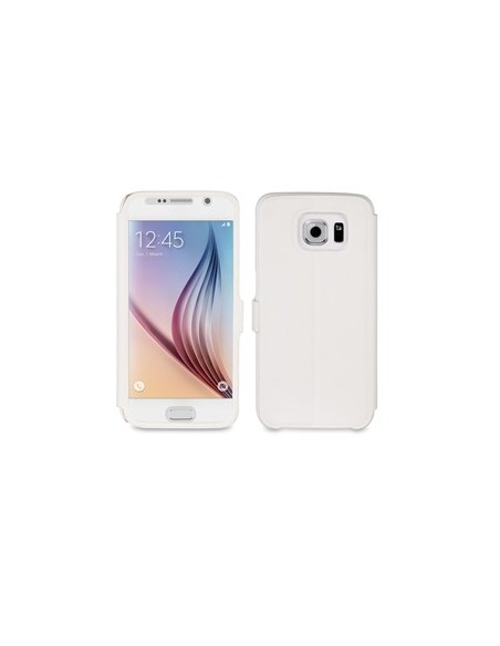 funda eye folio blanca con ventana completa samsung galaxy s6 muvit MUEYF0010 kiwiku.com