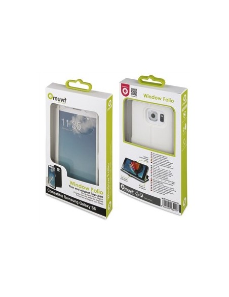 funda eye folio blanca con ventana completa samsung galaxy s6 muvit MUEYF0010 kiwiku.com