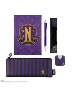 cinereplicas_juego_de_papelería_nevermore_academy_5_piezas_inspirado_en_wednesday_4895205617322_oferta