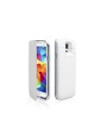 Funda con batería integrada 3.200 mah para samsung galaxy s5 con flip, color blanco