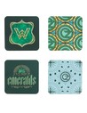 Paladone Set de 4 Posavasos Wicked Ciudad Esmeralda Con Acabado Metálico y Relieve