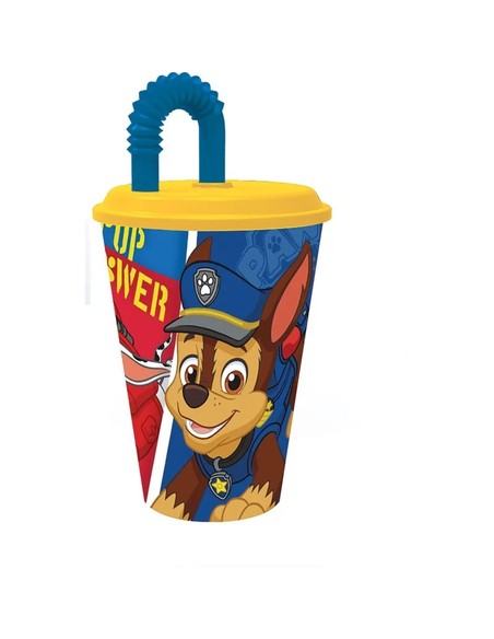 stor_vaso_con_caña_maleable_patrulla_canina_pup_power_430_ml_8412497746309_oferta