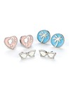 The Carat Shop Set 3 Pares de Pendientes Divertidos Palmeras Gafas y Silueta de Barbie para Mujer