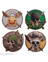 Cinereplicas Set de 4 Posavasos Personajes One Piece 2 Licencia Oficial Tamaño 9 Cm
