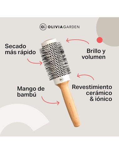 Compra Cepillo Olivia Garden Healthy Hair Bamboo Thermo Ceramic 43/60mm en Kiwiku