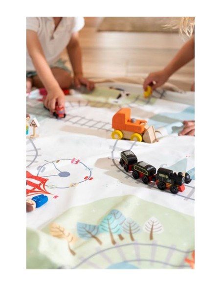 Bolsa De Almacenamiento Infantil Trainmap/Happy Bears PLAY amp GO 2 En 1 | Kiwiku