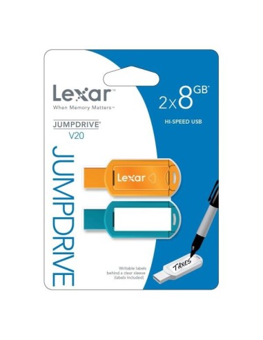 Memoria lexar usb 8gb jumpdrive v20 2-pack LJDV20-8GBABEU2 kiwiku.com