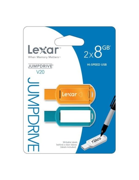 Memoria lexar usb 8gb jumpdrive v20 2-pack LJDV20-8GBABEU2 kiwiku.com