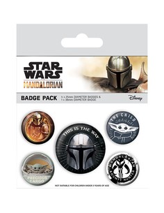 pyramid_international_set_de_chapas_the_mandalorian_baby_yoda_coleccionable_para_mochilas_y_ropa_5050293806945_oferta