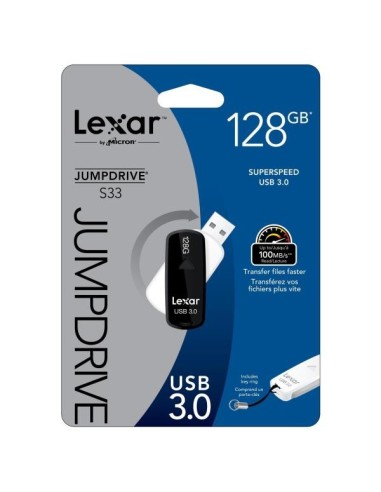 Memoria usb lexar 3.0 s33 128gb negra LJDS33-128ABEU kiwiku.com