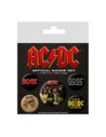 Pyramid International Set de Chapas Ac/dc (5 Unidades) Con 1 de 3,8 Cm y 4 de 2,5 Cm