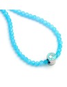 The Carat Shop Collar Con Perlas Azules y Silueta de Barbie en Abalorio Redondo 40 Cm