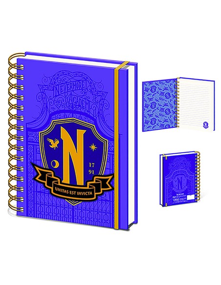pyramid_international_cuaderno_de_espiral_a5_escudo_nevermore_wednesday_21_x_15_cm_5056480393007_oferta