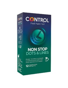 control_non_stop_dots_&_lines_retardante_punteado_12_unidades_preservativos_transparente_desechable_8411134140623_oferta