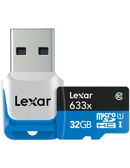 Lexar LSDMI32GBBEU633R - Tarjeta microSDHC de 32 GB con Lector LSDMI32GBBEU633R kiwiku.com