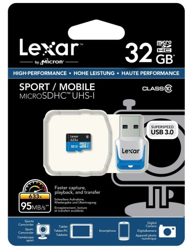Lexar LSDMI32GBBEU633R - Tarjeta microSDHC de 32 GB con Lector LSDMI32GBBEU633R kiwiku.com