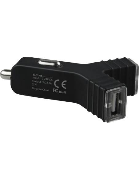 Cargador promate coche con 2 puertos usb 2.1 amp. (negro) SLING.BLACK kiwiku.com