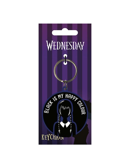 pyramid_international_llavero_goma_negro_my_happy_colour_wednesday_licencia_oficial_5050293394756_oferta