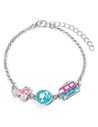 The Carat Shop Pulsera de Tres Divertidos Abalorios Esmaltados Patín, Silueta y Camper Van de Barbie 17 Cm