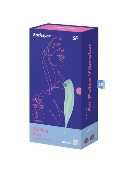 Satisfyer Twirling Pro+ Vibrador Híbrido Aire Pulsado App Menta | KiwiKu Erotismo