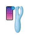 Satisfyer Threesome 4 Vibrador Azul Con Tres Brazos Flexibles para Estimulación Clitoriana y Labios Vaginales, 1 Unidad