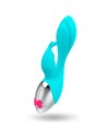 Happy Loky Miki Vibrador Rabbit Estimulador Clítoris y Punto G Recargable Usb Azul Turquesa 19.5 Cm