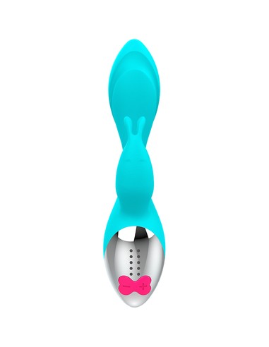 happy_loky_miki_vibrador_rabbit_estimulador_clítoris_y_punto_g_recargable_usb_azul_turquesa_19.5_cm_8425402158036_barato