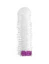 Ohmama Funda Pene Texturada Con Bala Vibradora Flexible para Parejas, Diámetro 3.8 Cm, Longitud 13 Cm