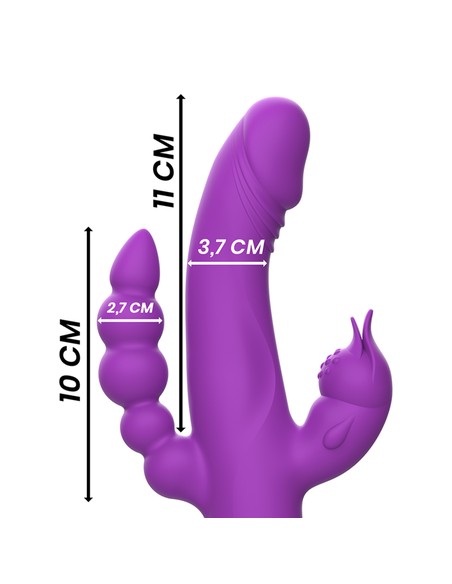INTENSE FUN Casanova Vibrador Rabbit Silicona Triple Motor Morado | Kiwiku