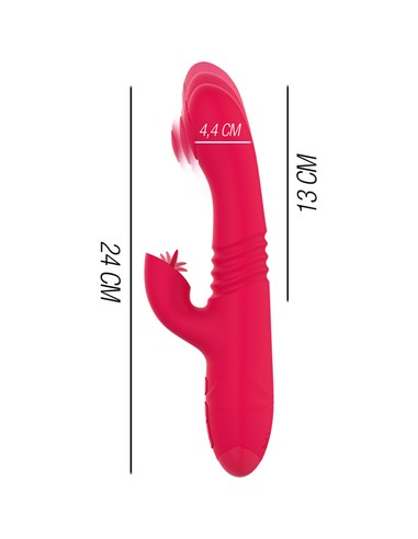 INTENSE FUN DUA Vibrador Multifunción Recargable Up  Down con Lengua Rojo | Kiwiku