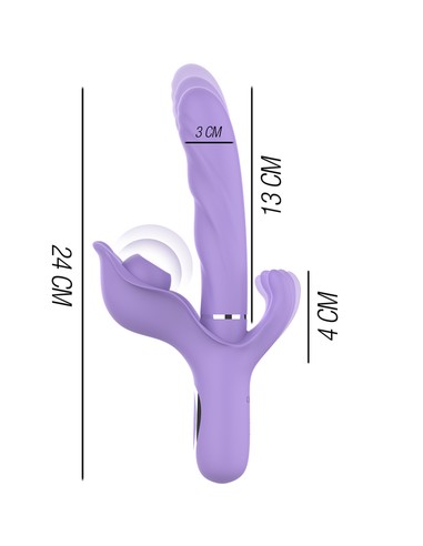 INTENSE BILLIE Vibrador Multifunción Recargable Succionador Morado | Kiwiku
