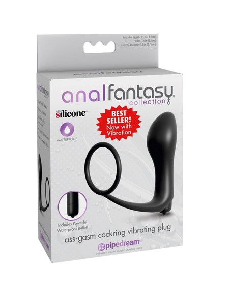 ANAL FANTASY ELITE COLLECTION Plug Vibrador Ass-Gasm Cockring | Estimulación Anal y Vibración | Kiwiku