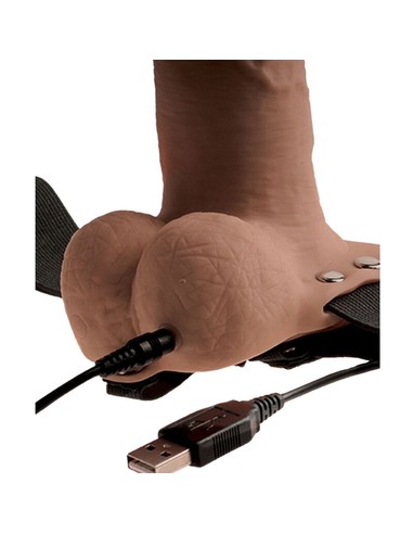 Arnés Ajustable Pene Realista 15 cm FETISH FANTASY SERIES | Vibrador Recargable con Testículos | Kiwiku