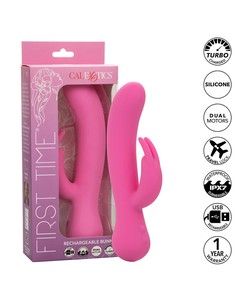 calexotics_first_time_vibrador_rabbit_recargable_rosa_-_doble_estimulación_21_cm_impermeable_0000000000000_oferta