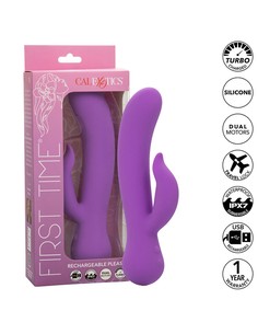 calexotics_first_time_rechargeable_pleaser_vibrador_estimulador_dual_morado_10_cm_0000000000000_oferta