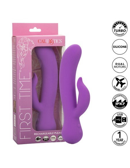 calexotics_first_time_rechargeable_pleaser_vibrador_estimulador_dual_morado_10_cm_0000000000000_oferta