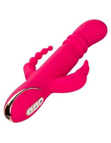 CALEXOTICS Jack Fantasy Triple Vibrador Calentable Rabbit Rosa | Empuje y Vibración | Kiwiku