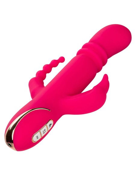 CALEXOTICS Jack Fantasy Triple Vibrador Calentable Rabbit Rosa | Empuje y Vibración | Kiwiku