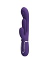 Pretty Love Shania Triple Vibrador Rabbit Multifunción Morado Con 7 Modos de Vibración y Golpeteo