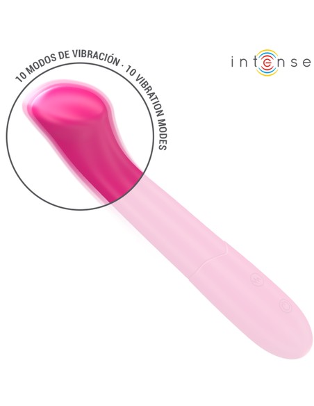 Vibrador Paty 19 cm Flexible INTENSE FUN | 10 Vibraciones Rosa - Kiwiku