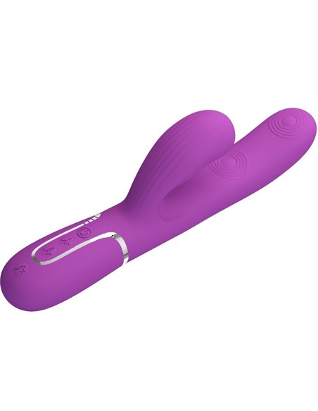 PRETTY LOVE Perlita Vibrador Rabbit Multifunción 3 en 1 Morado | Kiwiku