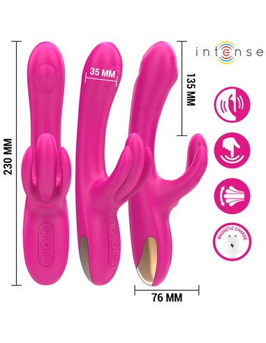 Vibrador Rabbit Britney INTENSE FUN 23 cm Rosa | Multifunción con 3 Motores - Kiwiku