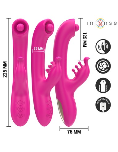 Vibrador Rabbit Christina INTENSE FUN 22.5 cm Rosa | Kiwiku - Placer Dual con 3 Motores