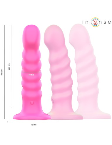 Vibrador CINDY Talla L INTENSE FUN | Diseño Espiral Rosa 10 Vibraciones Control Remoto | Kiwiku