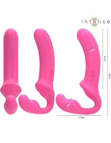 Vibrador Doble AMY INTENSE 20 cm Rosa con Control Remoto | Kiwiku